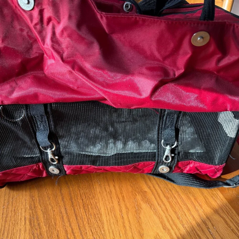 Sherpa Ultimate On Wheels Soft-Sided Pet Carrier – Medium (Red with Black Trim)